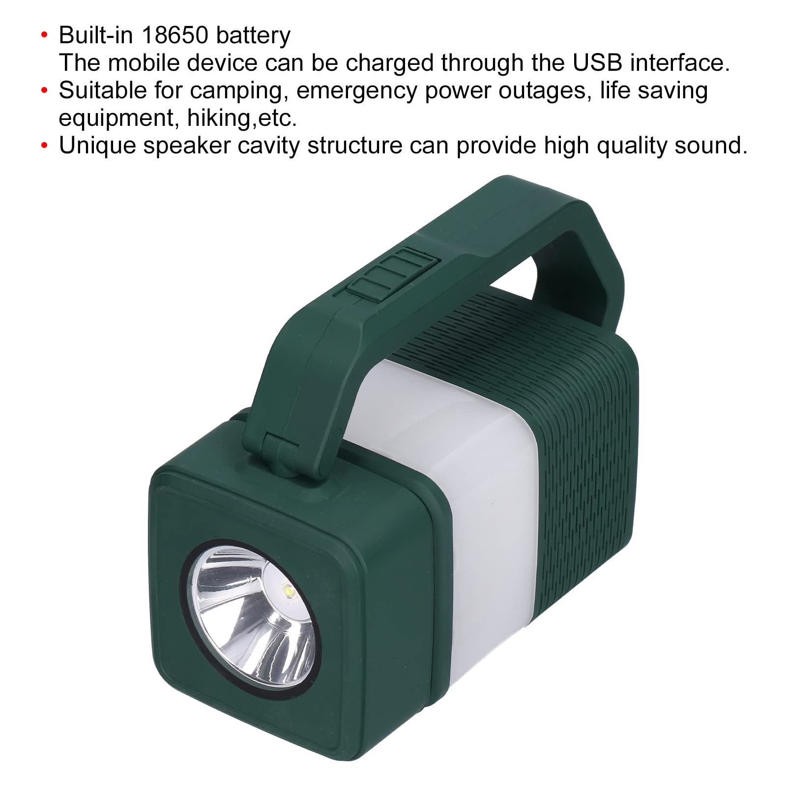 Lampka kempingowa Vomeko, wielofunkcja lampy namiotowej, lampa awaryjna, latarka USB z lampą awaryjną głośnikową, do oświetlenia zewnętrznego (.)