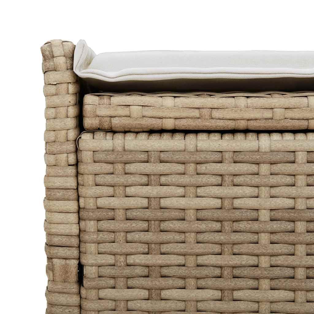 vidaXL Outdoor-Sitzbank mit Stauraum und Kissen Beige 100 cm, Gartenaufbewahrungsbank, Außenlagerbank, Außenbank mit Stauraum, Gartenaufbewahrungssitz