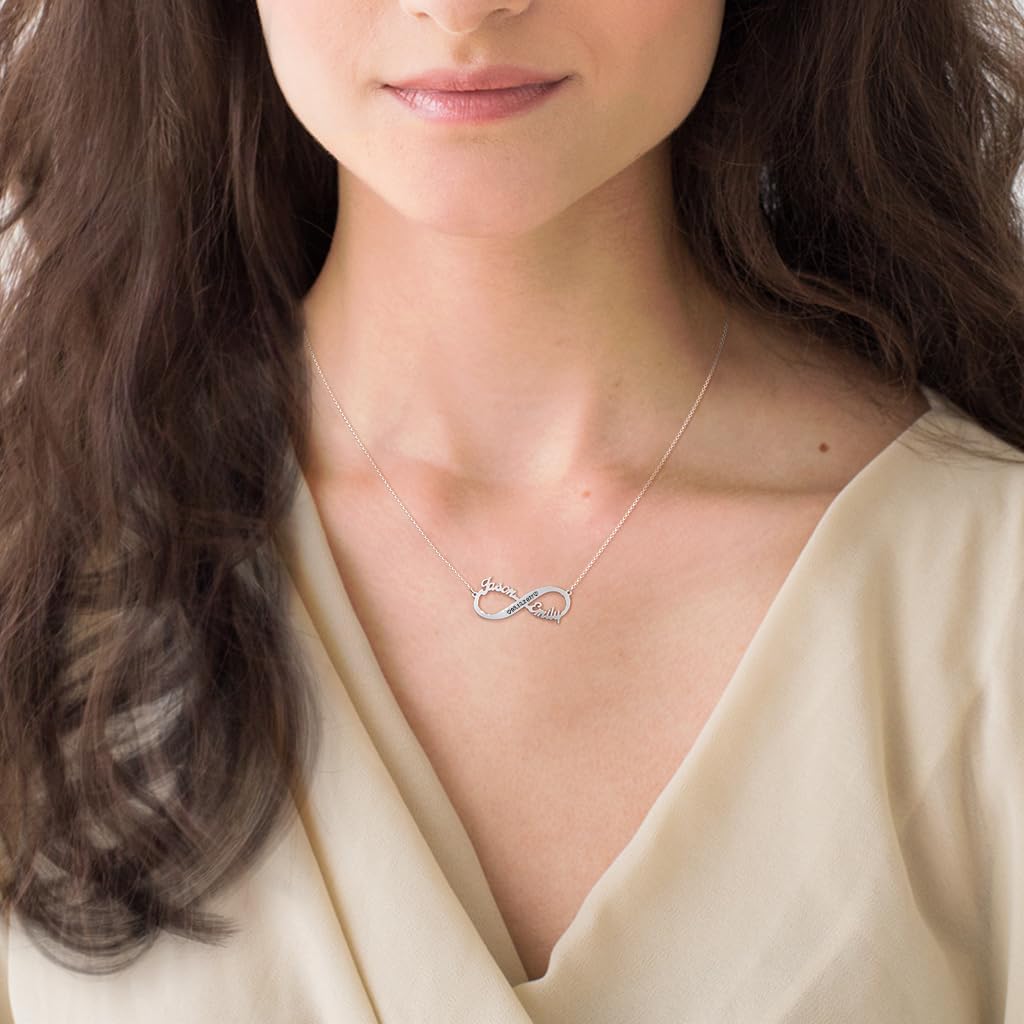 Engravable Two Name Infinity Necklace