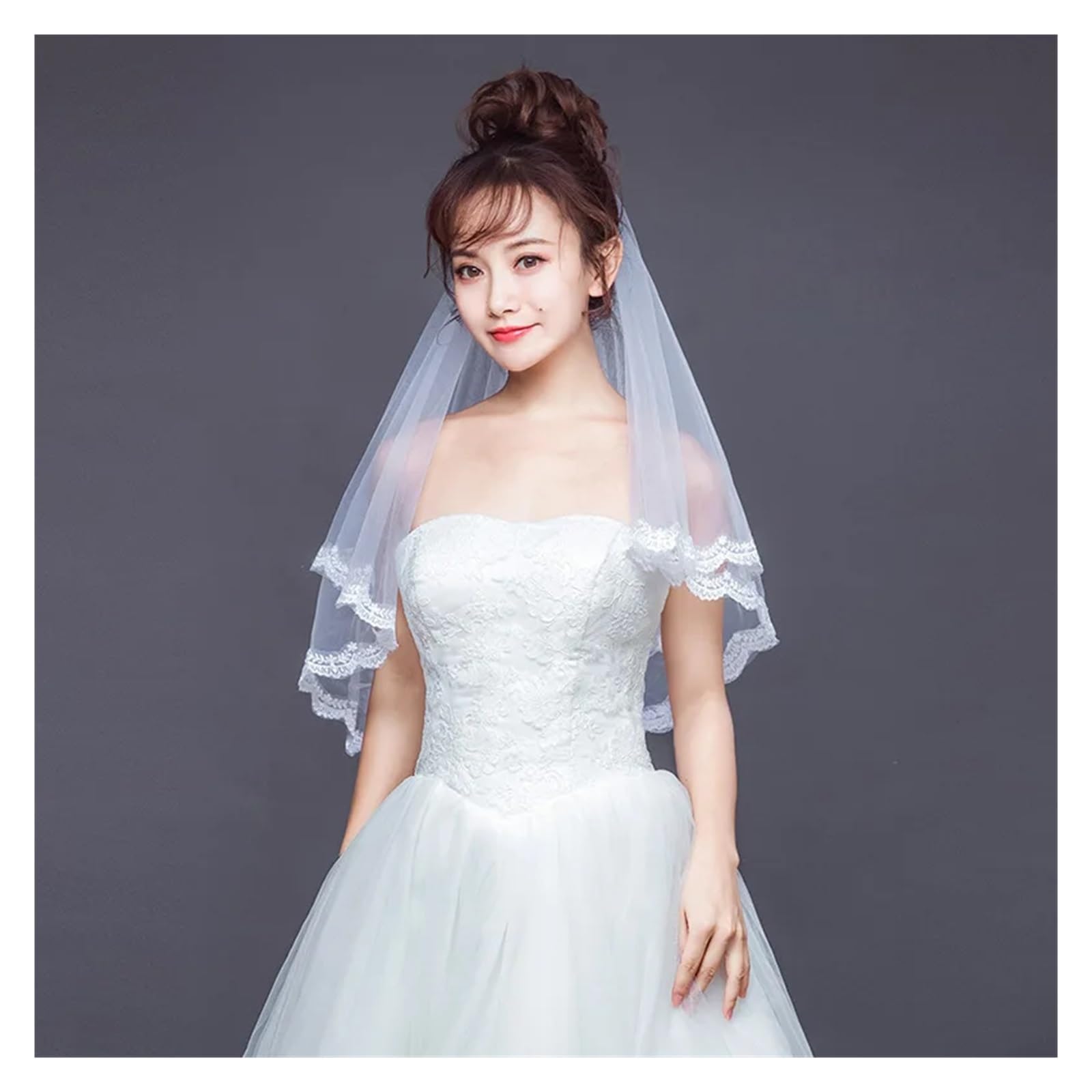 Waist Length Veil and handcrafted hairpiece Chapel Length Bridal Veil – Handmade Italian Tulle With  main image 2