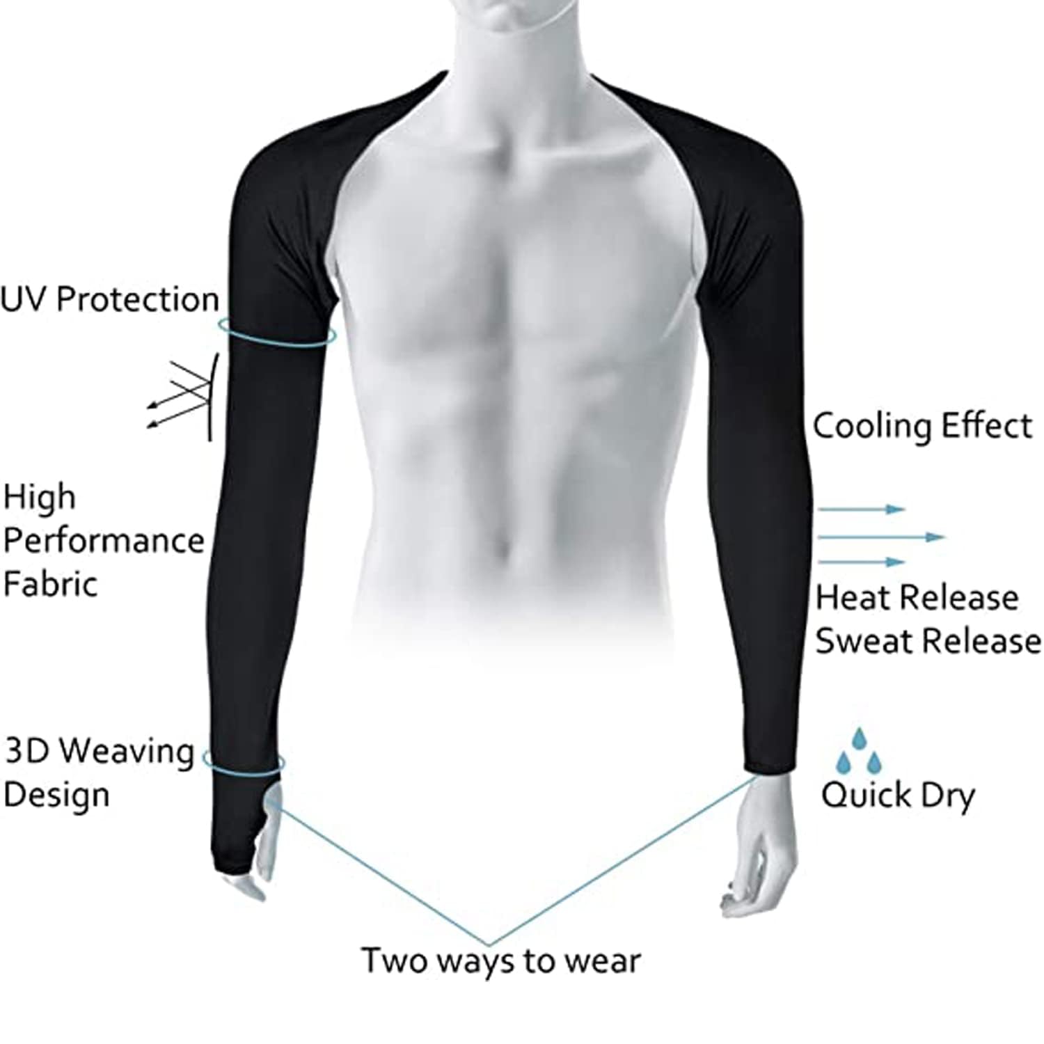 Schutz Bolero Sommer, Armmanschette Kühlschal mit Fingerloch, Atmungsaktiv Armstulpen Eisseide, Flexibel Sonnenschutz Kleidung Damen für Sommer Radfahren Läuft Outdoor Aktivitäten