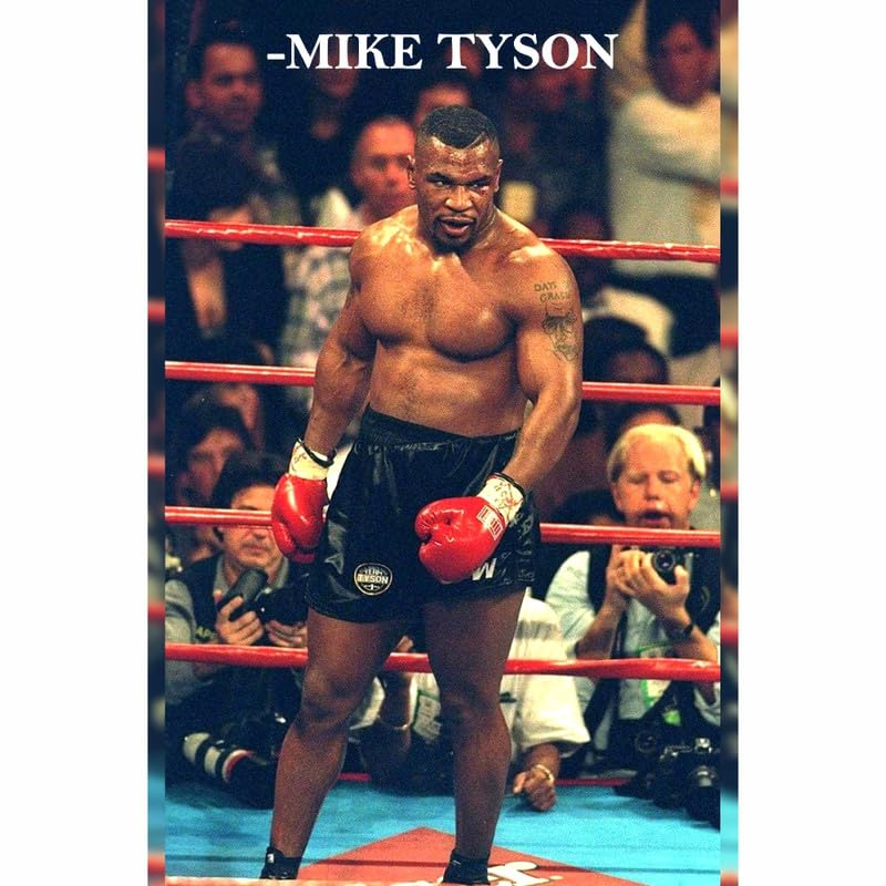 POSTER WALLAH Mike Tyson Boxing Poster for Home Office and Student Room Wall | Aesthetic Poster | Wall Decor MKTSN03 (18X12 inch)