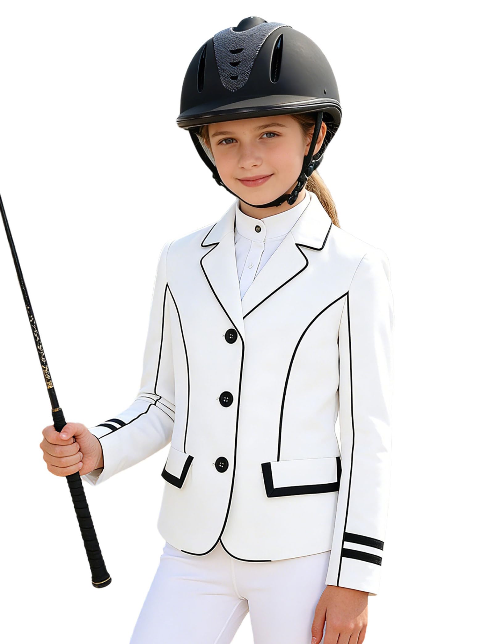Vxuxlje Reitjacke Mädchen Langarmshirt Reiten Sweatshirt Kinder Jacke Training Sportlich Jogging