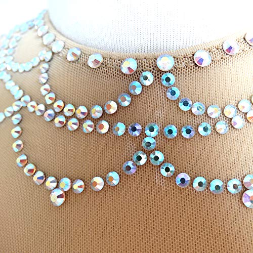 Vestido de patinação no gelo para meninas manga comprida vestido de dança com contas laranja, Laranj