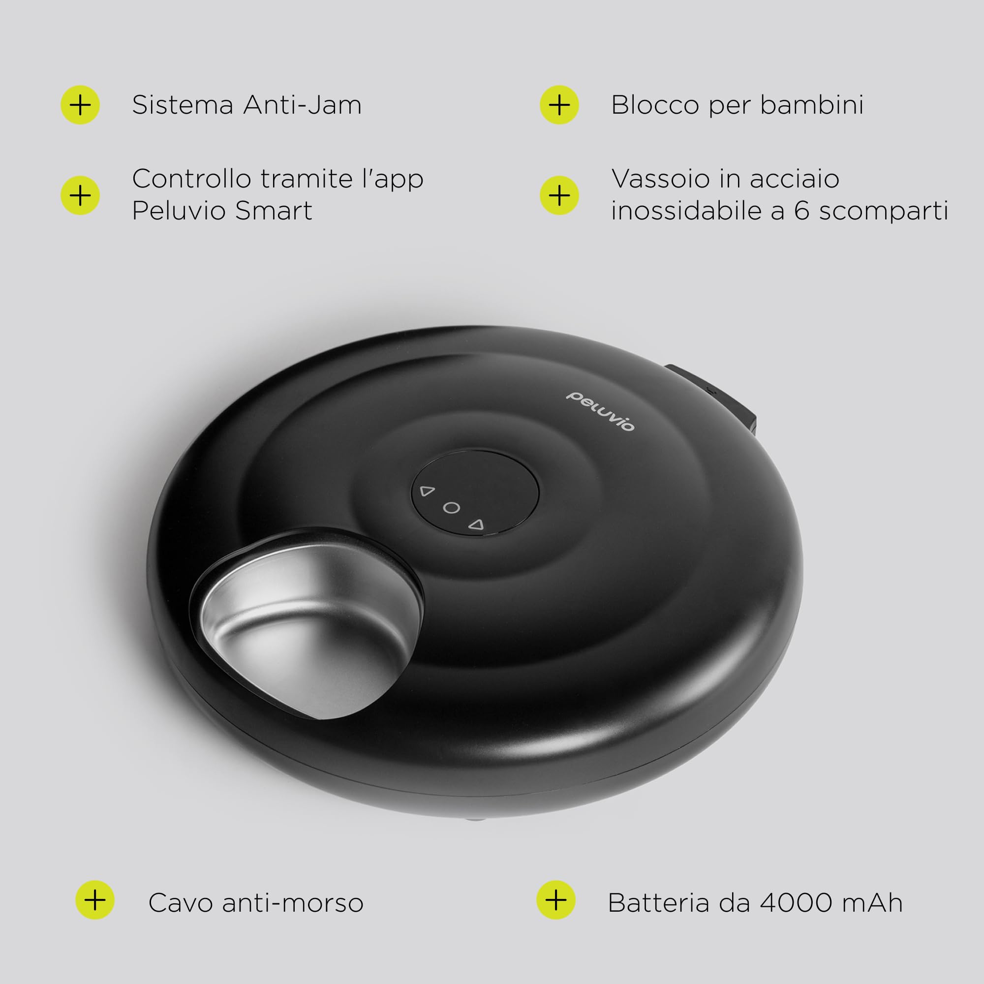Nube Distributore automatico di cibo umido per cani con raffreddamento, ciotola in acciaio inox, controllo app, 6 scomparti da 150 ml, mangiatoia anti-jam, batteria 4000 mAh, USB-C (nero)