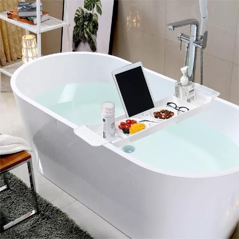 Pont De Bain Extensible – Étagère De Rangement Pour Baignoire – Support Téléphone, Verre à Vin, Tablette – Sans Montage