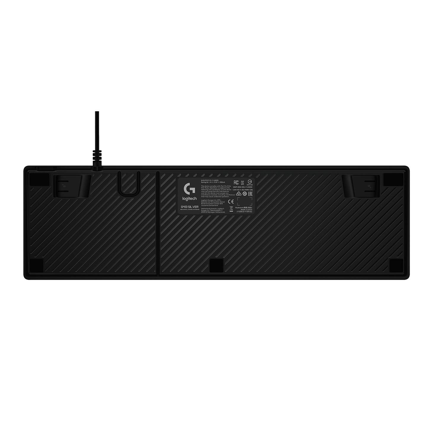 Logitech G413 Tastiera Gaming Meccanica (Argento/Nero) | Tasti Retroilluminati, Romer-G Tactile Switch, Telaio Alluminio, Tasti Personalizzabili, USB Pass Through, QWERTY US