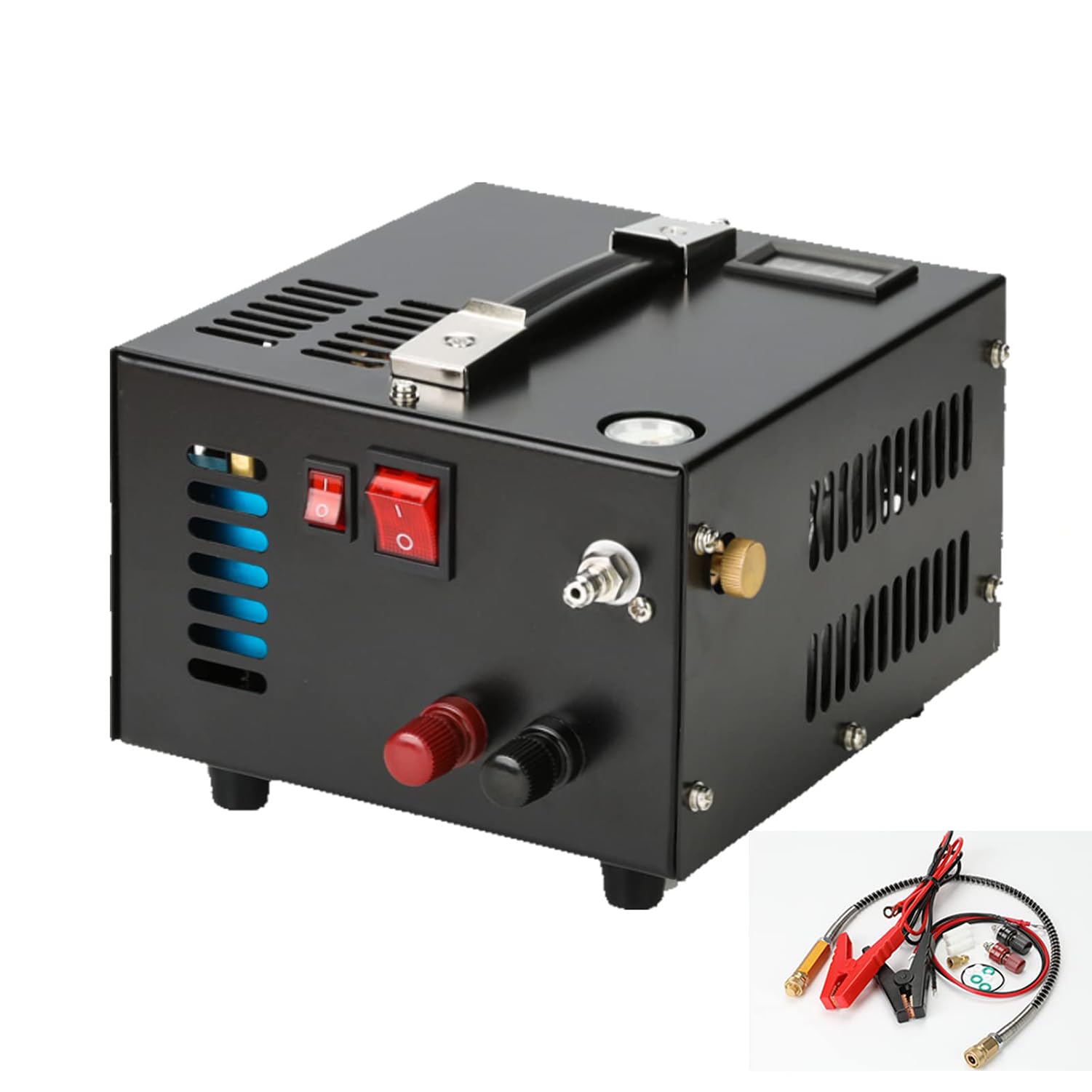 PCP Compressor 4500 Psi 30MPa High Pressure Air Compressor Air Rifle Pump, Powered by Car 12V DC or 110V/220V AC, High Pressure Pump Scuba Tank Compressor Pump