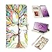 UrSpeedtekLive Galaxy S9 Wallet Case Folio Flip Premium PU Leather Case Cover w/Card Holder Slot Pockets, Wrist Strap, Magnetic Closure Compatible with Samsung Galaxy S9 (2018)- Love Tree
