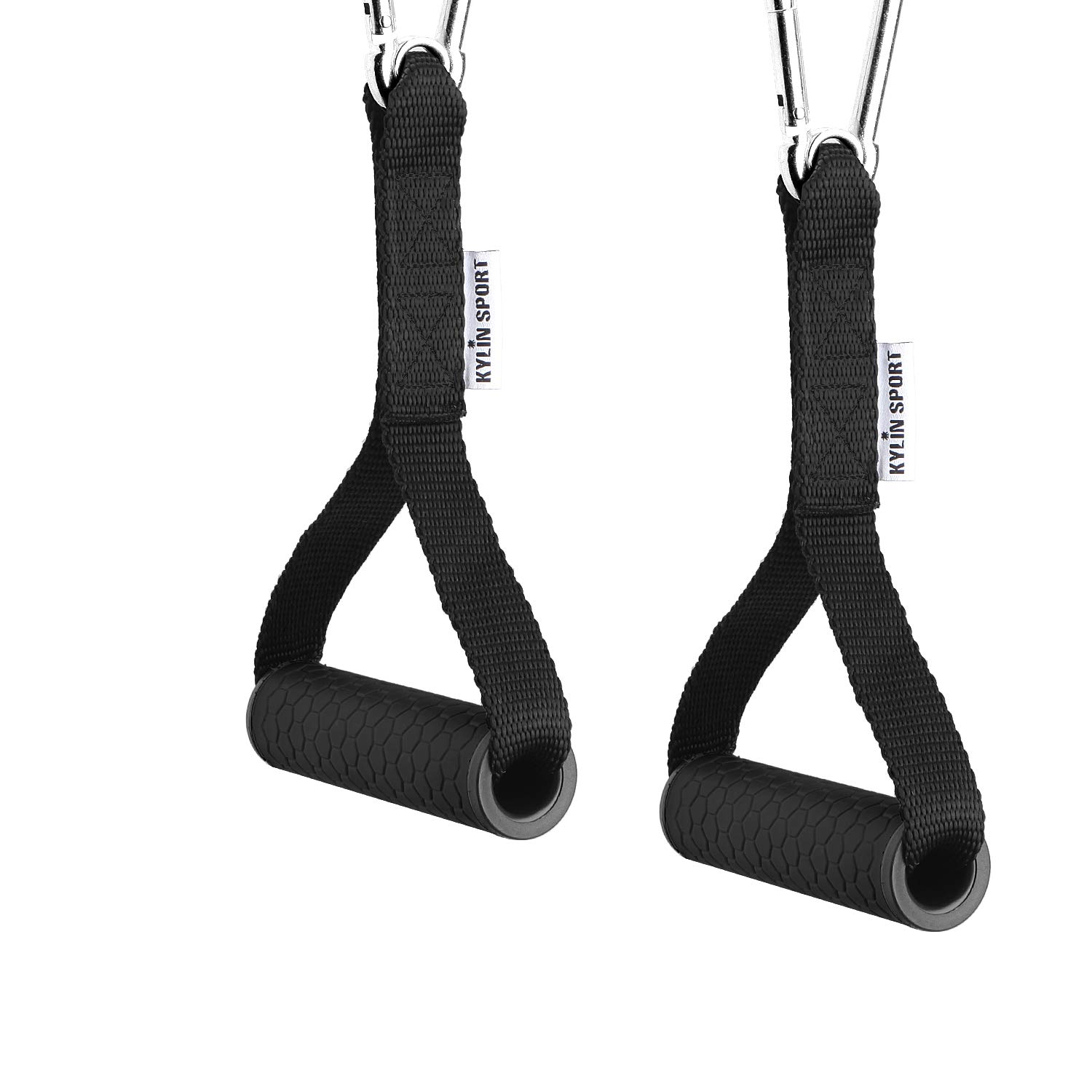 KYLIN SPORT Exercise Resistance Bands Handle Cable Machine Attachments Strong Nylon Webbing Resistance Bands Handles Grips Fitness Strap Stirrup