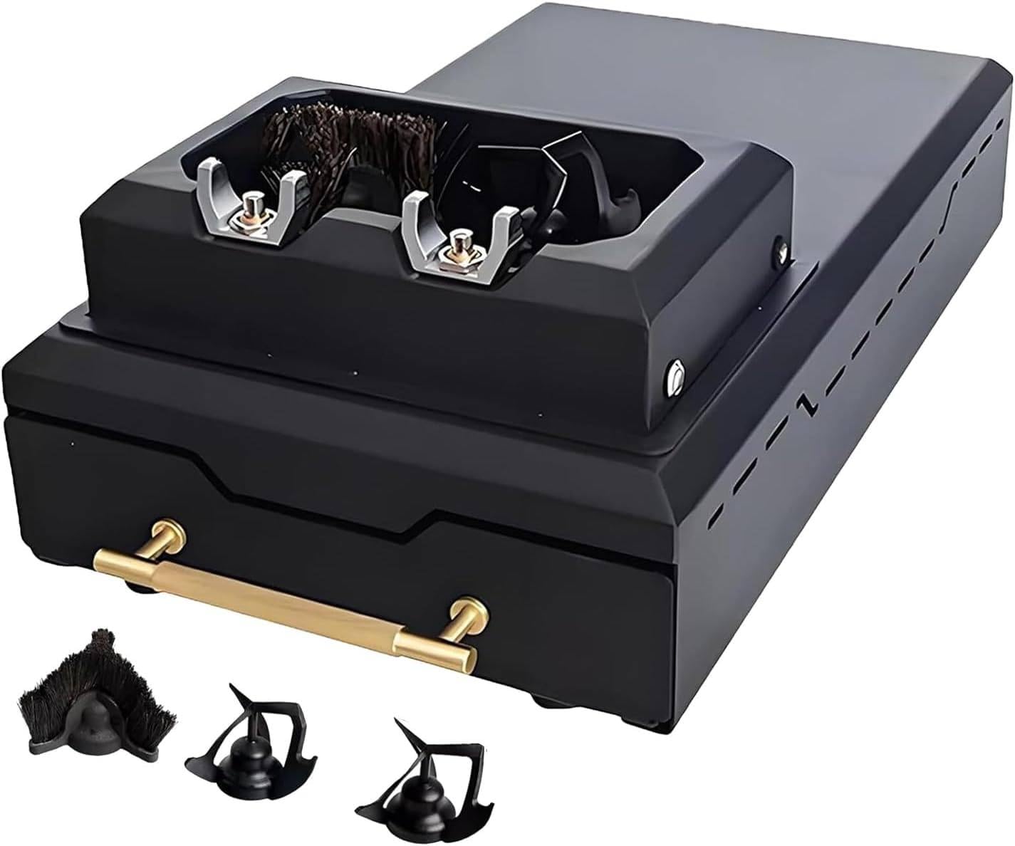 Nettoyeur De Porte-Filtre électrique Professionnel, Machine Automatique De Nettoyage du Marc De Café avec 1 Tête De Brosse Et 2 Racleurs, Compatible avec Les Porte-Filtres De 58 Mm