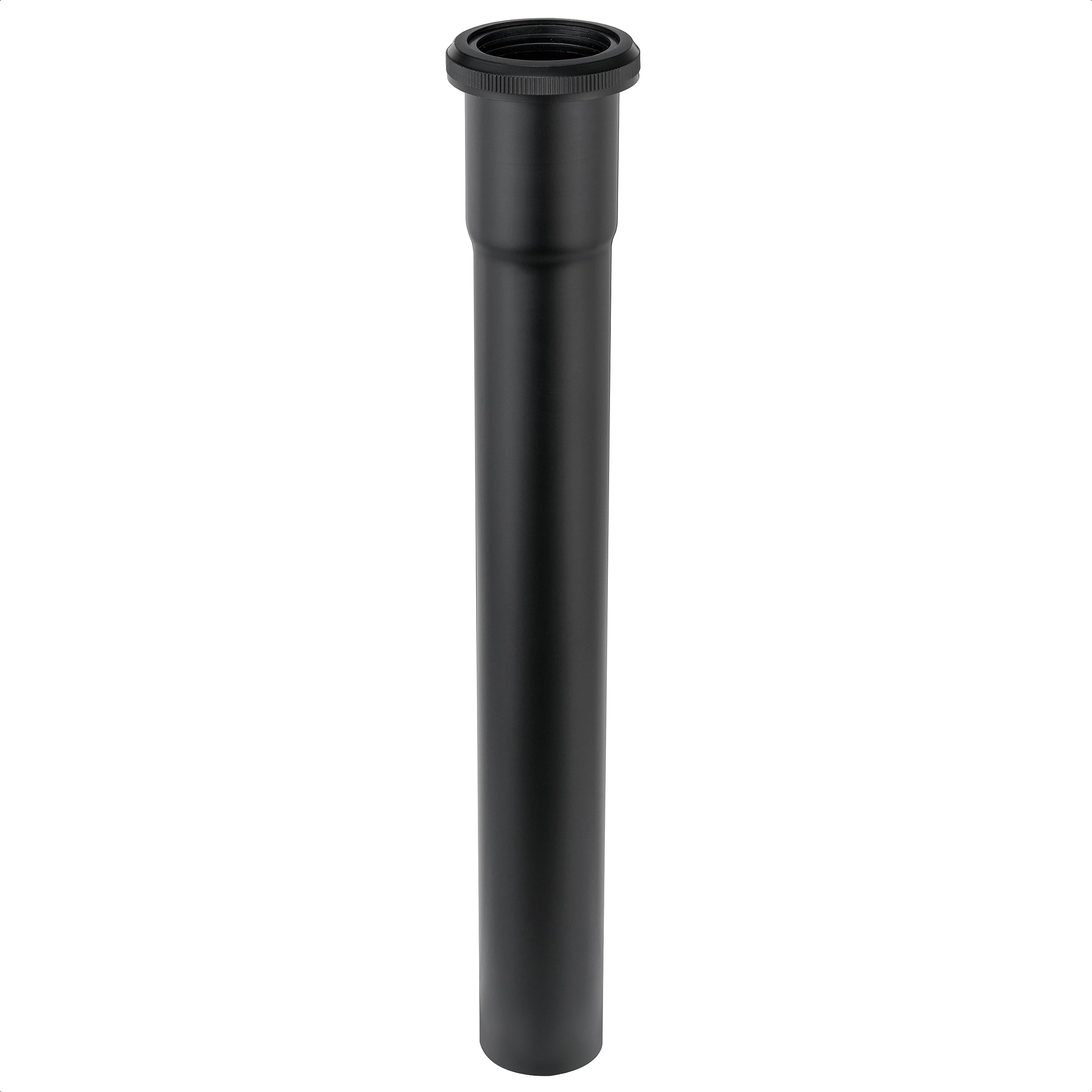 Tubo de extensión de junta deslizante de latón de 1-1/4 pulgadas de diámetro exterior x 12 pulgadas, tubo de extensión resistente para desagüe de fregadero de baño, negro mate