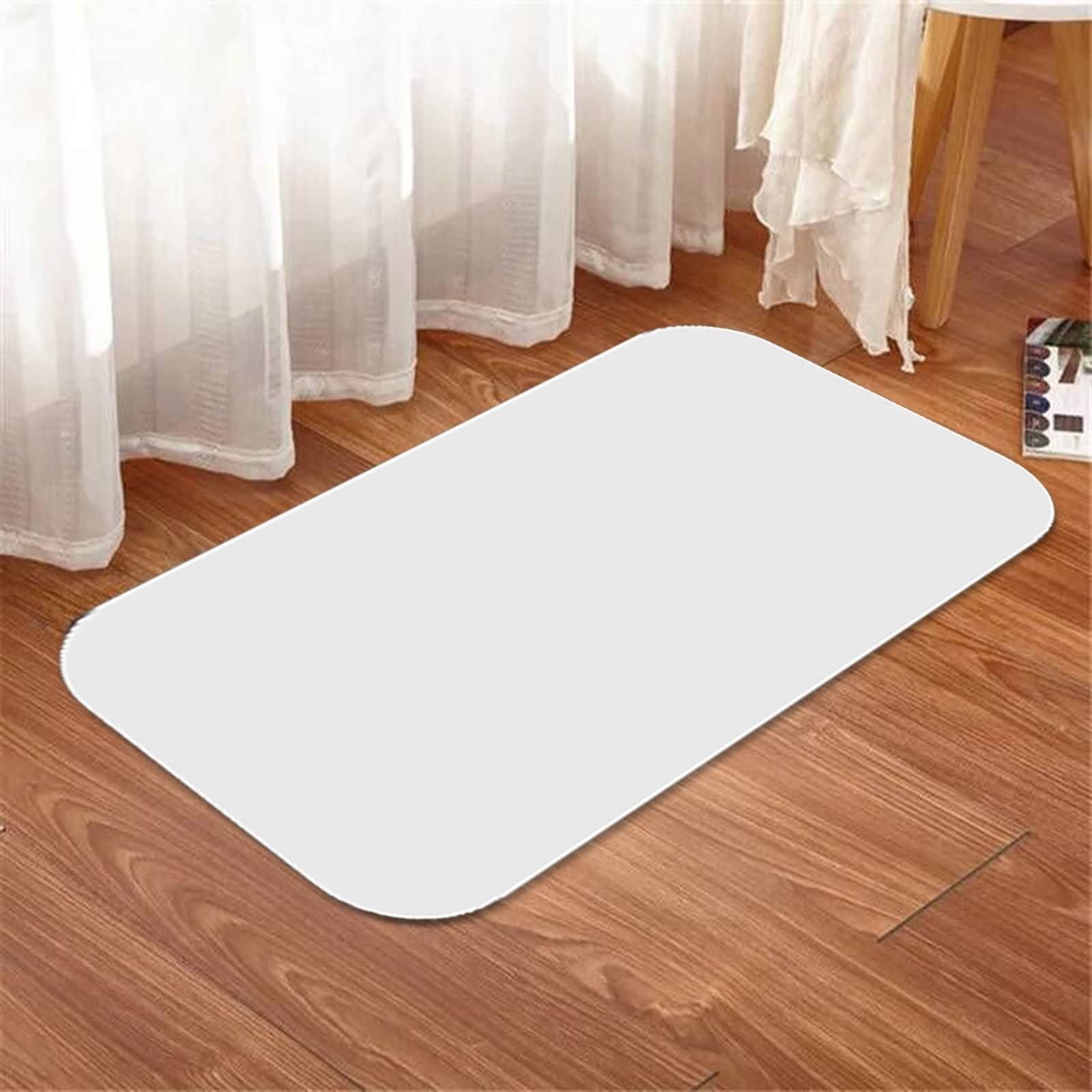 Tappeto per animali domestici, zerbino personalizzato 60X180cm bianco albero innevato e case flanella tappetino