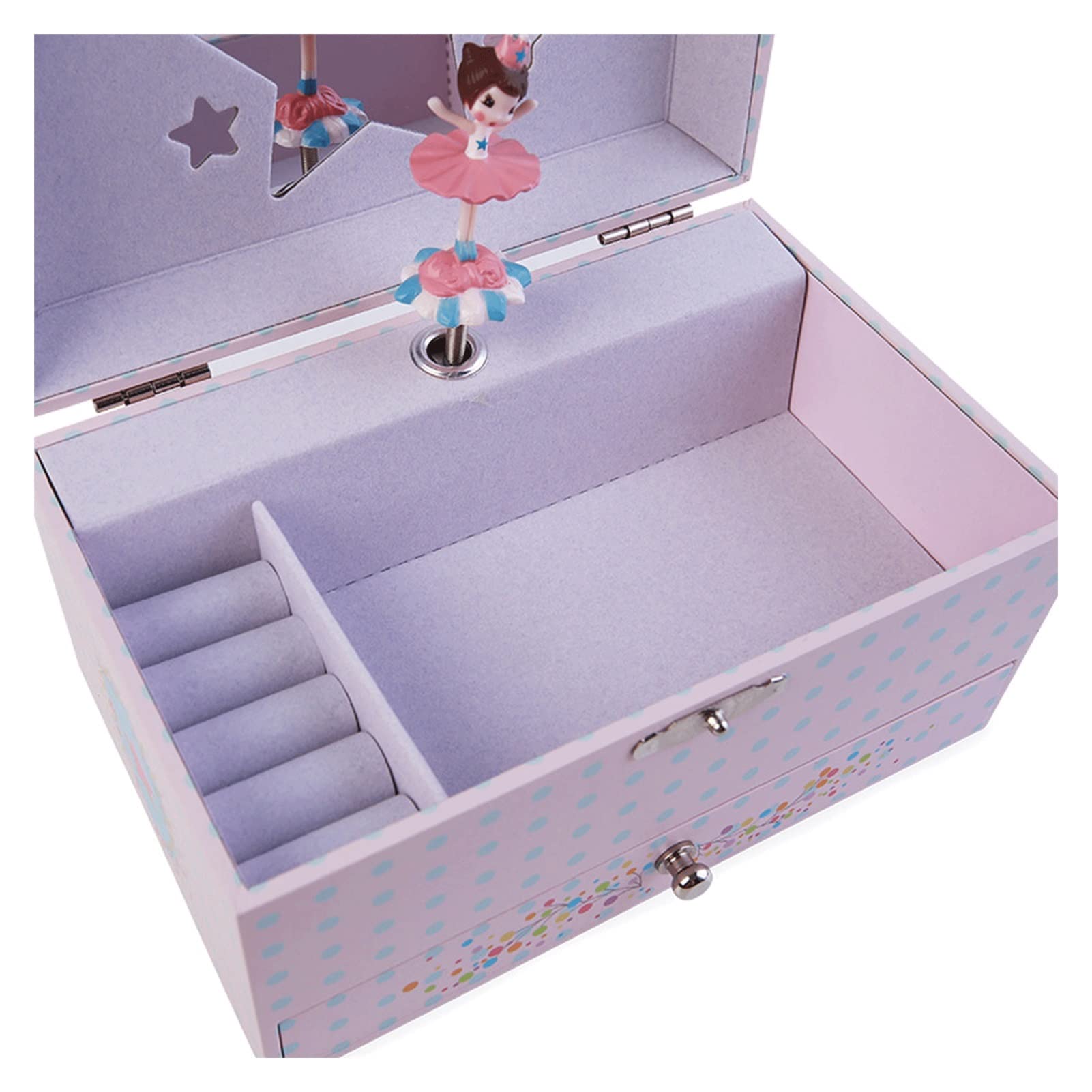 SISWIM Cajas de música Niña Chica Joyería Almacenamiento Música Caja de Música Doble Caja Multifunción Música Caja de Música Rotating Baile Ballet Ladies Regalos Cajas de música para niñas