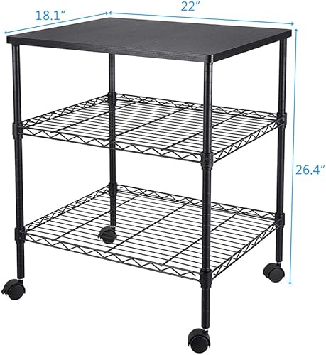 Miniatura 3 de Vasitelan Carrito de almacenamiento de cocina para microondas con ruedas giratorias con estantes ajustables (estilo 3)