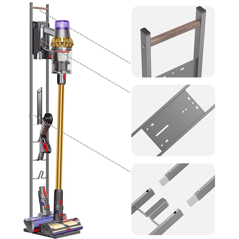 ecooe Uchwyt do odkurzacza, wolnostojący stojak podłogowy, uchwyt do Dyson odkurzacza V15, V12, V11, V10, V8, V7, V6, Outsize, stojak do Dyson akcesoriów, różne