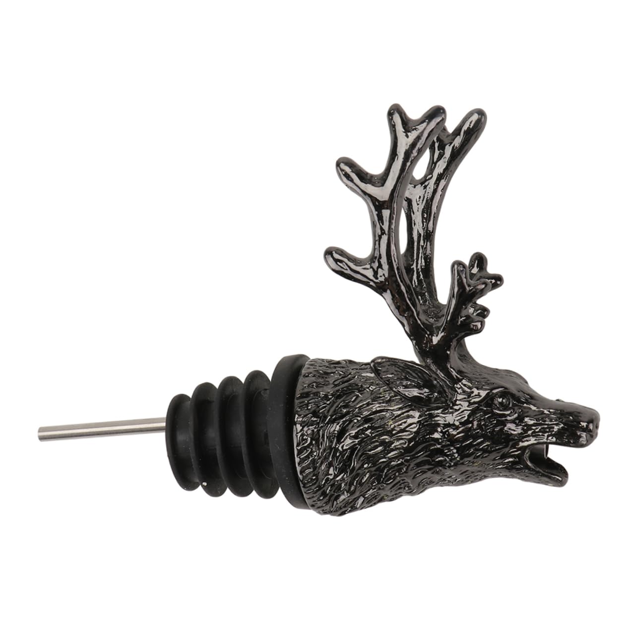 TIDTALEO Deer Head Wine Guide Elk Head Wine Pourer Stags Decorative Wine Pourer and Stopper Reusable Pourer Elk Head Pourer Wine Pourer Aerator Metal Whiskey Stainless Steel Bottle Animal