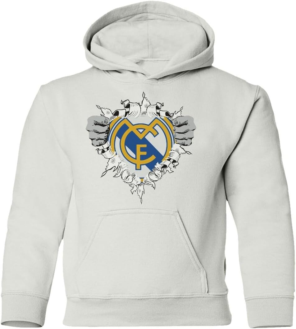 Madrid Superhero Football Trendy Soccer Design Fans Youth Hooded Sweatshirt