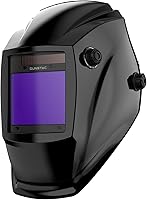 Sunstac SS-A800D Auto Darkening Welding Helmet - 3.94x3.27" True Color Large View, 4 Arc Sensors, Solar Power for MIG/TIG/STICK/CUT
