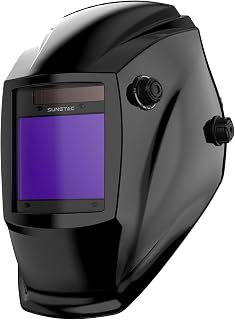 Sunstac SS-A800D Auto Darkening Welding Helmet - 3.94x3.27" True Color Large View, 4 Arc Sensors, Solar Power for MIG/TIG/STICK/CUT