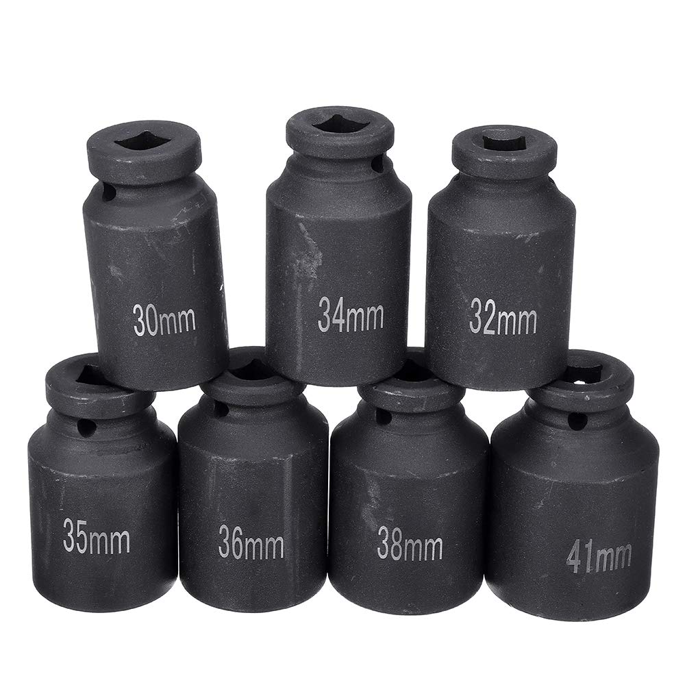 Boubou 1/2'' Drive 30Mm-41Mm Deep Impact Socket 12 Point Hub Axle Spindle Nut Tool - 34Mm Size 1