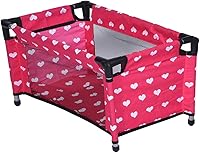 Vista 1 de Doll Fold n' Store Pack N' Play - Patio de juego para muñecas con diseño de corazones bonitos