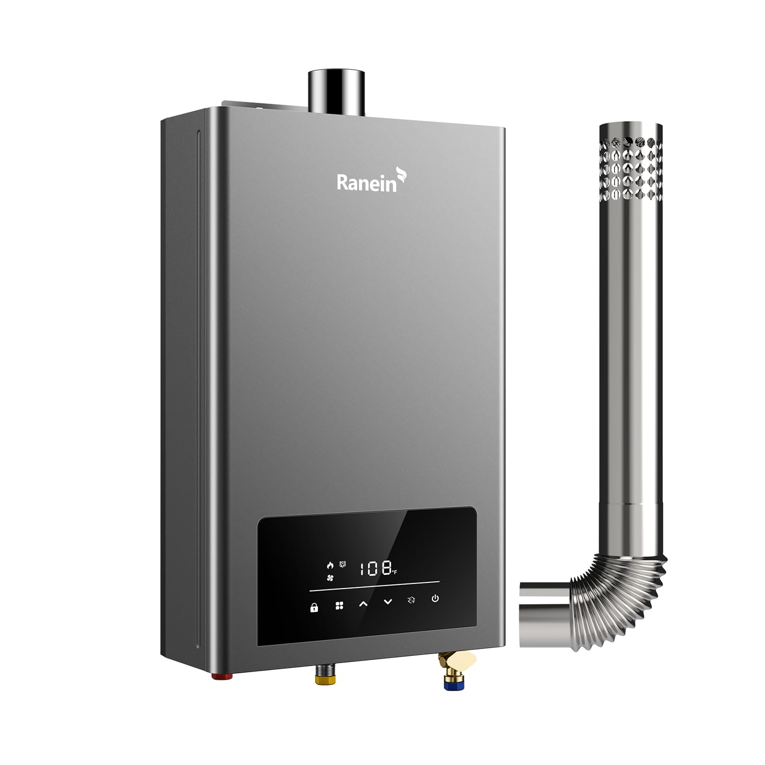 Ranein Natural Gas Tankless Water Heater, Indoor Max 3.6 GPM, 80,000 BTU Instant Hot Water Heater
