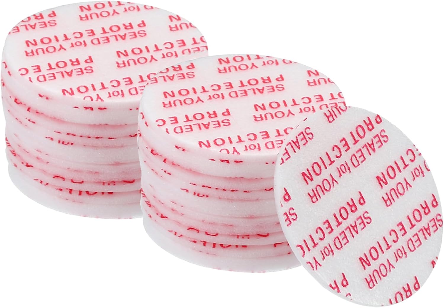 YOKIVE 200 Pcs Foam Lid Liner, Pressure Sensitive Seal Pressure Activated Cap Liners | Sealing Supplies, Great for Bottle Jar (White Red, 1.29-Inch)