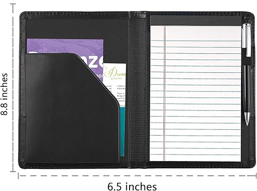 Miniatura 5 de Carpeta para portafolio o cartera, mini carpeta de 5 x 8 pulgadas, bloc de escritura jurídica, carpeta organizadora de documentos A5 para hombres y