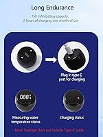 Vista 6 de Paquete de 2 termos de baño para bañera, termómetro flotante recargable impermeable para baño de hielo, piscina