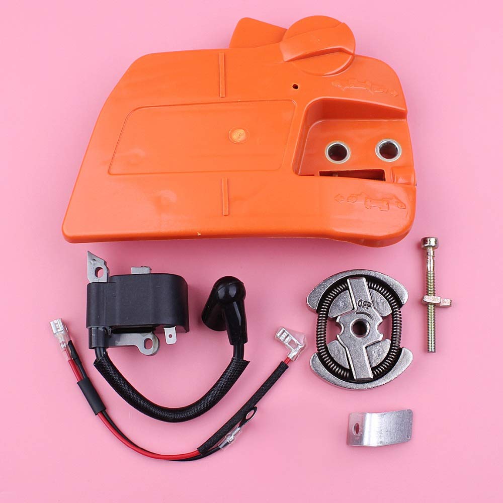 HAOHAO Freno de la Cadena del Embrague Cubierta del piñón de la Bobina de Encendido for Husqvarna 235 240 Motosierra Pieza de regulación de la tensión del Tornillo Catcher Kit