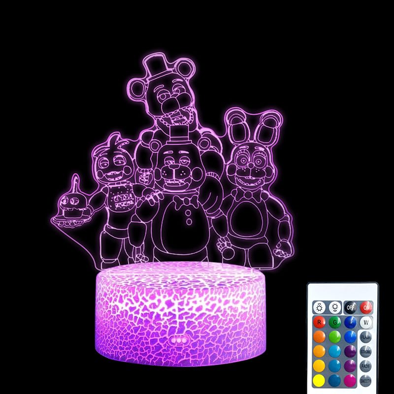 3D Night Light Visual Creative LED Desk Lamp, 16 Colors Changing with Remote & Smart Touch - Room Decorations or Kids Girl Holiday Gifts