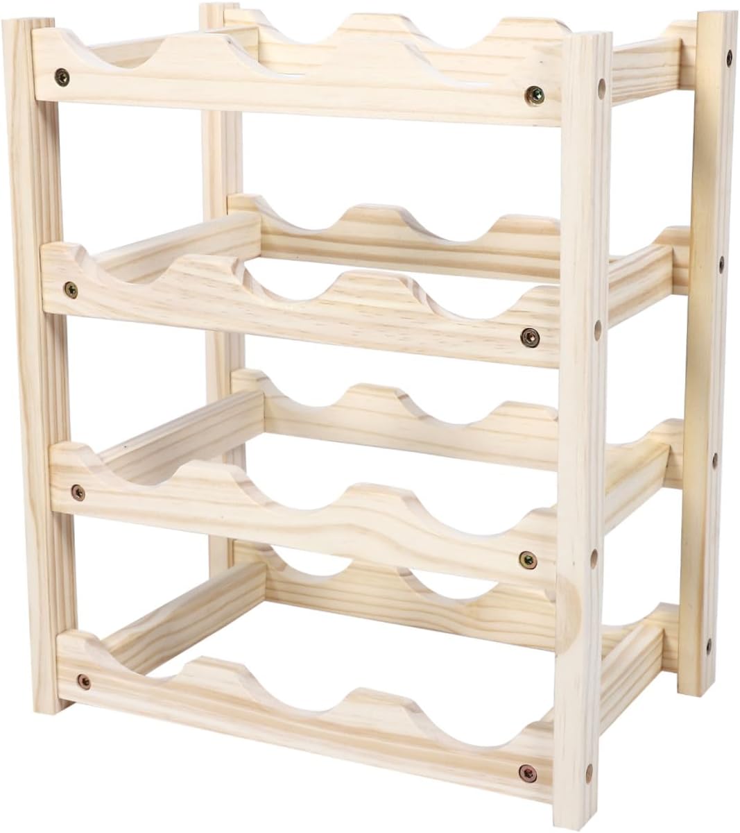 Bottle Capacity Wooden Wine Storage Rack Wine Bottle Holder Skid Design Decor