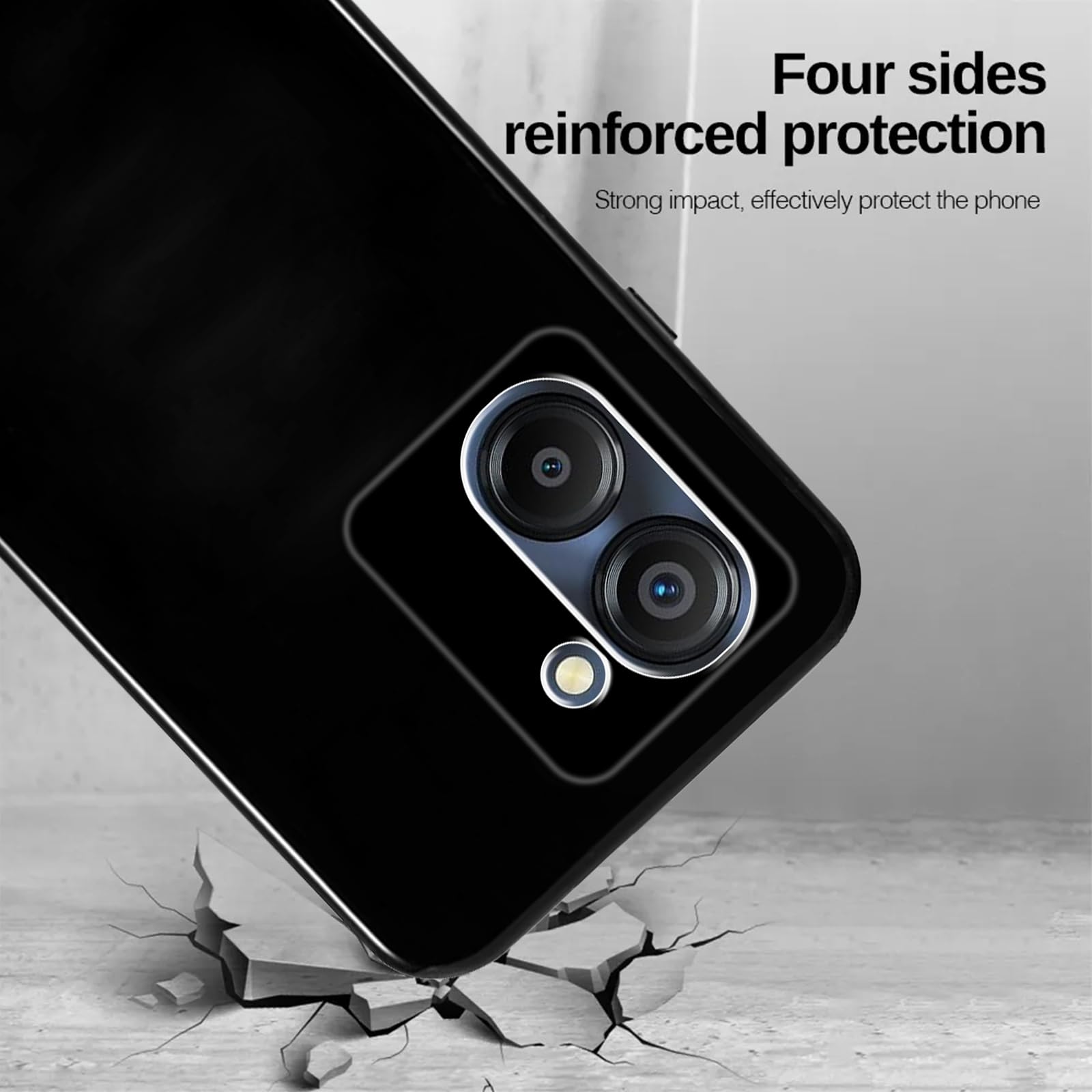 KUSINHOKA Case Compatible with OSCAL Modern 8/Blackview Color 8 + 2 Pack Screen Protector Tempered Glass,Anti Scratch,Drop Protection,Non Slip Soft TPU Thin Full Body Protective Phone Cover,Black - Image 2