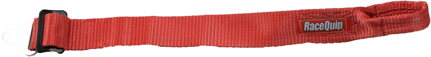 RaceQuip 898148RQP Tow Hook Strap Loop 2 in Adjustable 7-24 in Long 3500 lb Red