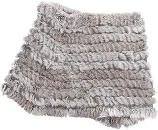 [Herbette エルベート] スヌード ファー ラビット ファー マフラー ニット 編込み ネックウォーマー