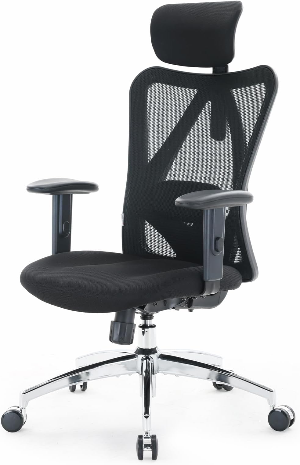 SIHOO Office Desk Chair, Ergonomic Computer Office Chair with Adjustable Headrest and Lumbar Support,High Back Executive Swivel Chair (Black)