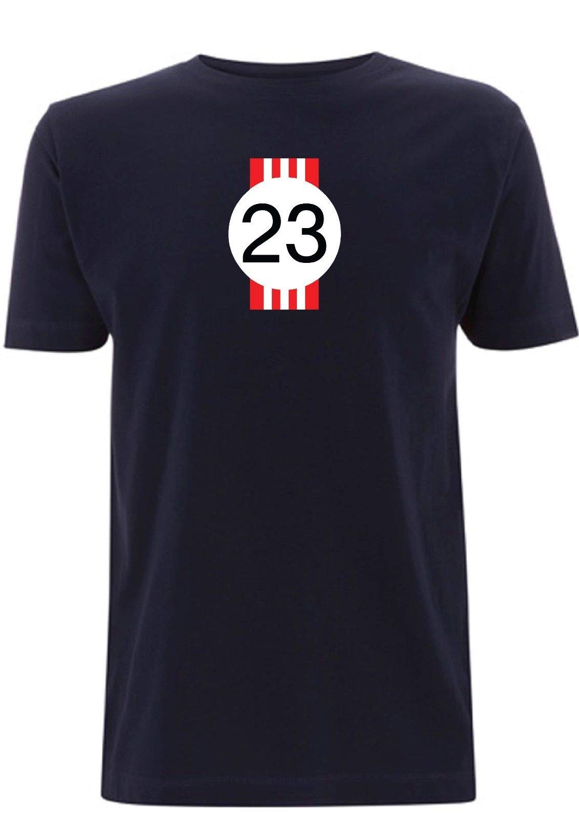 1970 Le Mans Men's T-Shirt Winning Car 917 K Number no 23 24 Hour Racing Hans (Large, Navy Blue)
