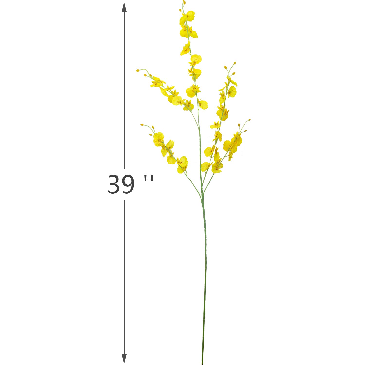 Grunyia Artificial Orchids Flowers, Silk Fake Faux Dancing Lady Orchids,10Pcs (Each 39”), for Indoor Outdoor Wedding Home Office Party Hotel Decoration(Yellow)