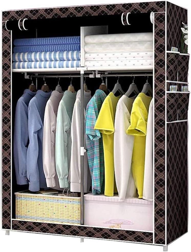 Closet Simple Wardrobe Dormitory Bedroom Portable Wardrobe Modern Simple Clothing Storage Cabinet Save Space Combination Armoire Wardrobe (Color : Black)