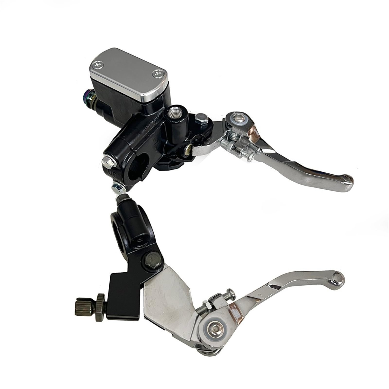 TINGYUS Motorbike Brake Lever 22mm Folding Handlebar Pit Dirt Bikes Clutch Brake Lever for 50cc - 200cc ATV Bike Motocross(Silver BS)