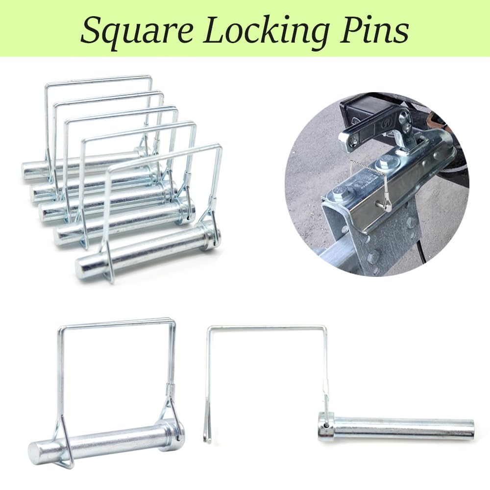 Ruidee 5 Pcs Shaft Locking Pin 12x80mm Wire Lock Pin Safety Coupler Pin Carbon Steel Square Retainer Wire Clip Hitch PTO Pin Trailers Pin for Farm Garden (FSX/12x80mm) - Image 4