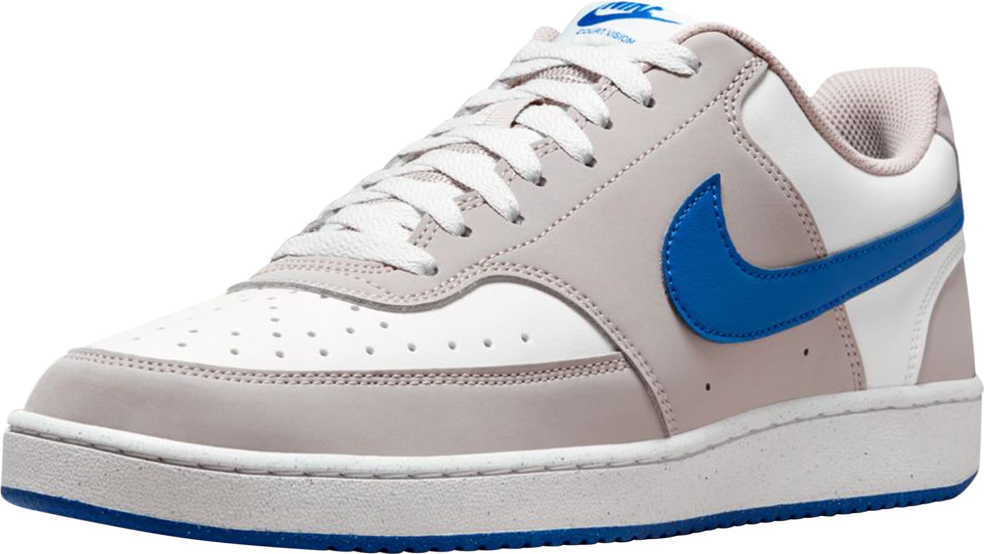 Nike Mens Court Vision Lo P NB Sneakers SAIL/BRILLIANT BLUE-CREAM II - Image 1