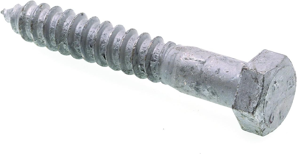 Prime-Line 9057455 Hex Lag Screws, 5/8 in. X 4 in., A307 Grade A Hot Dip Galvanized Steel (25 Pack)