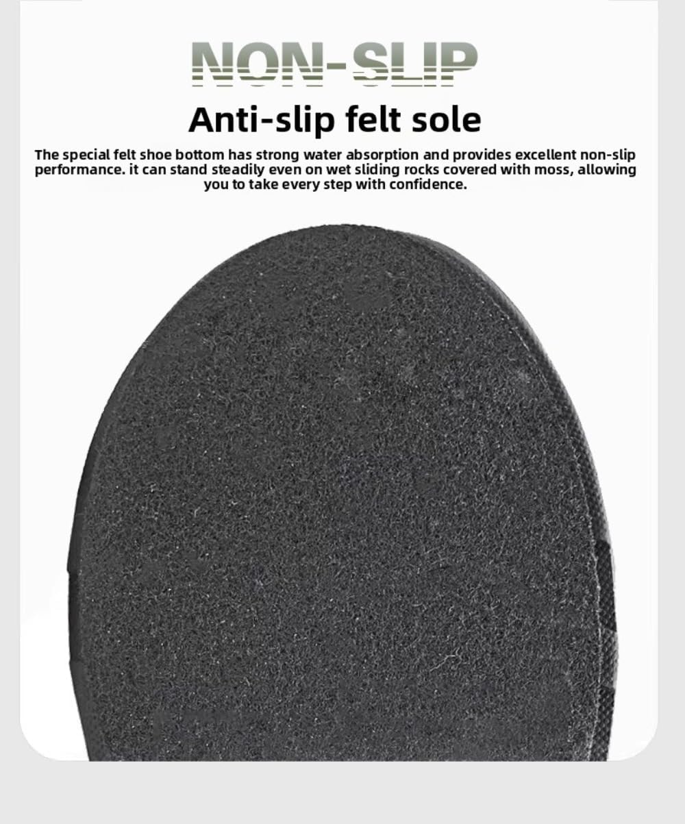 Felt Sole Wading Shoes for Men, Fly Fishing Deck Boots, Waterproof Lightweight Breathable, Non-Slip Felt Bottom