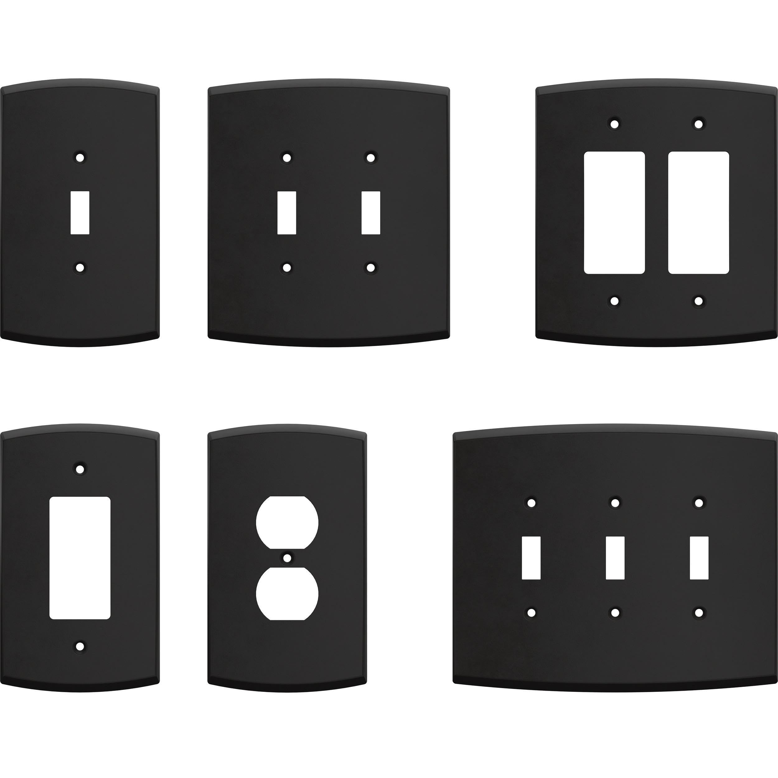 Franklin Brass W35891K-FB-CP - Placa de pared de gran tamaño para interruptor de luz de 1 banda, color negro mate (paquete de 3)