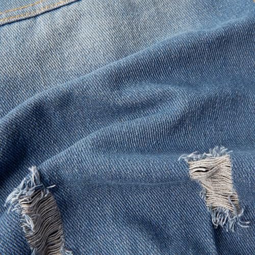 Volunboy Toddler Boys Denim Jacket Kids Ripped Jean Coat Button Down Casual Patchwork Outerwear4