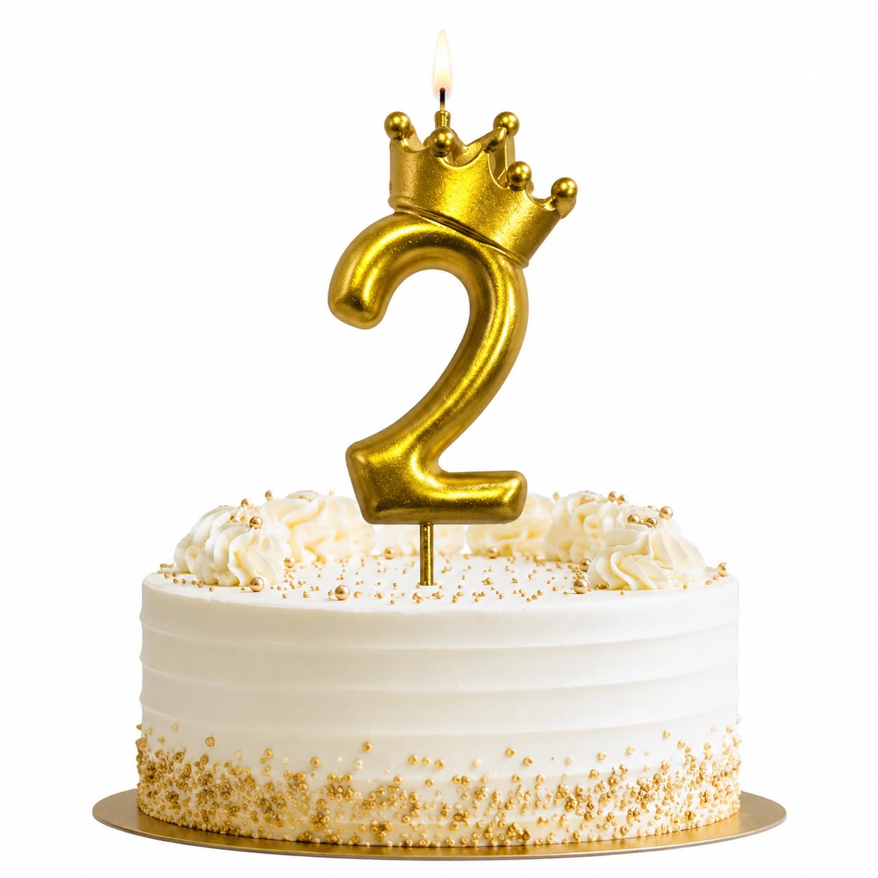 Gold Crown Birthday Candle - 3D Number 3 Cake Topper -13