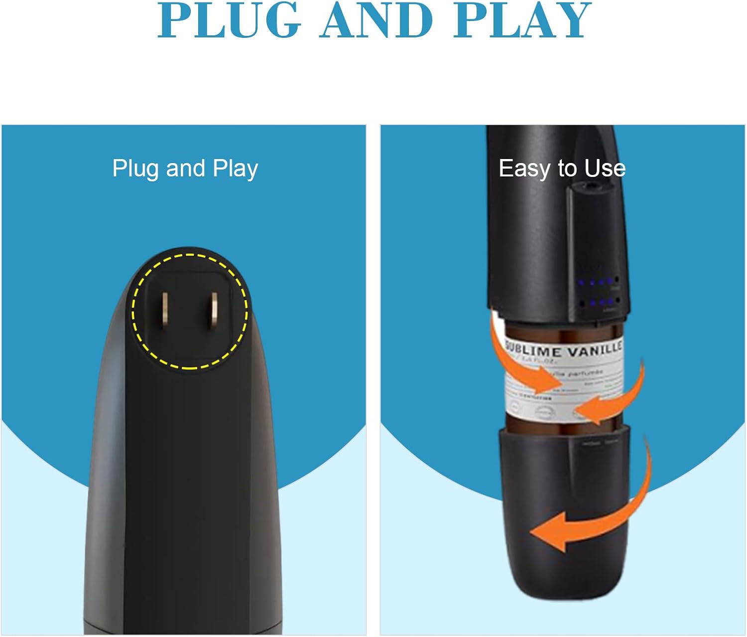 Plug in Waterless Aroma Diffuser for Essential Oils, 500 Sq. Ft, Portable Fragrance Diffuser, Cold-Air Diffusion Tech, Black - Image 2