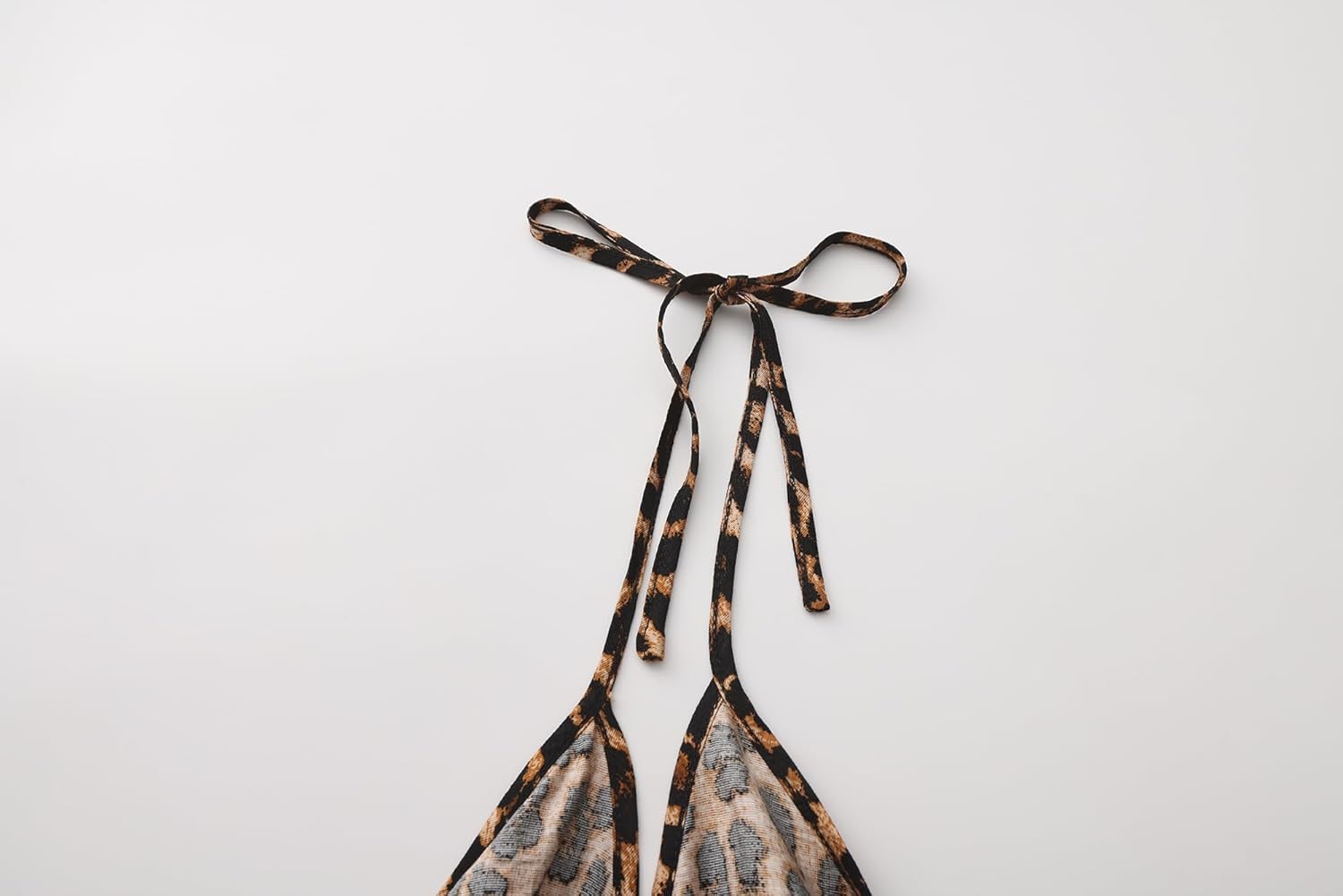 Women's Y2K Cute Summer Leopard Print Halter Top Sexy Tie Front Backless Ruffle Beach Crop Going Out Tops for Women - Image 8